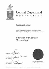 Central Qld University - Bachelor of Business (Accounting) & Bachelor of Business (Information Systems)
